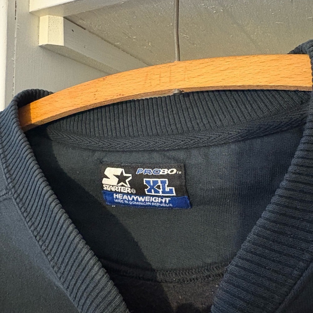 STARTER Men's Dark Gray Crewneck Sweater - Picture 2 of 3